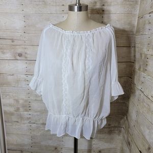 Lilly Lou white sheer off shoulder blouse